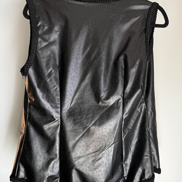 VINTAGE Leather Vest with hook clip - Picture 2 of 3